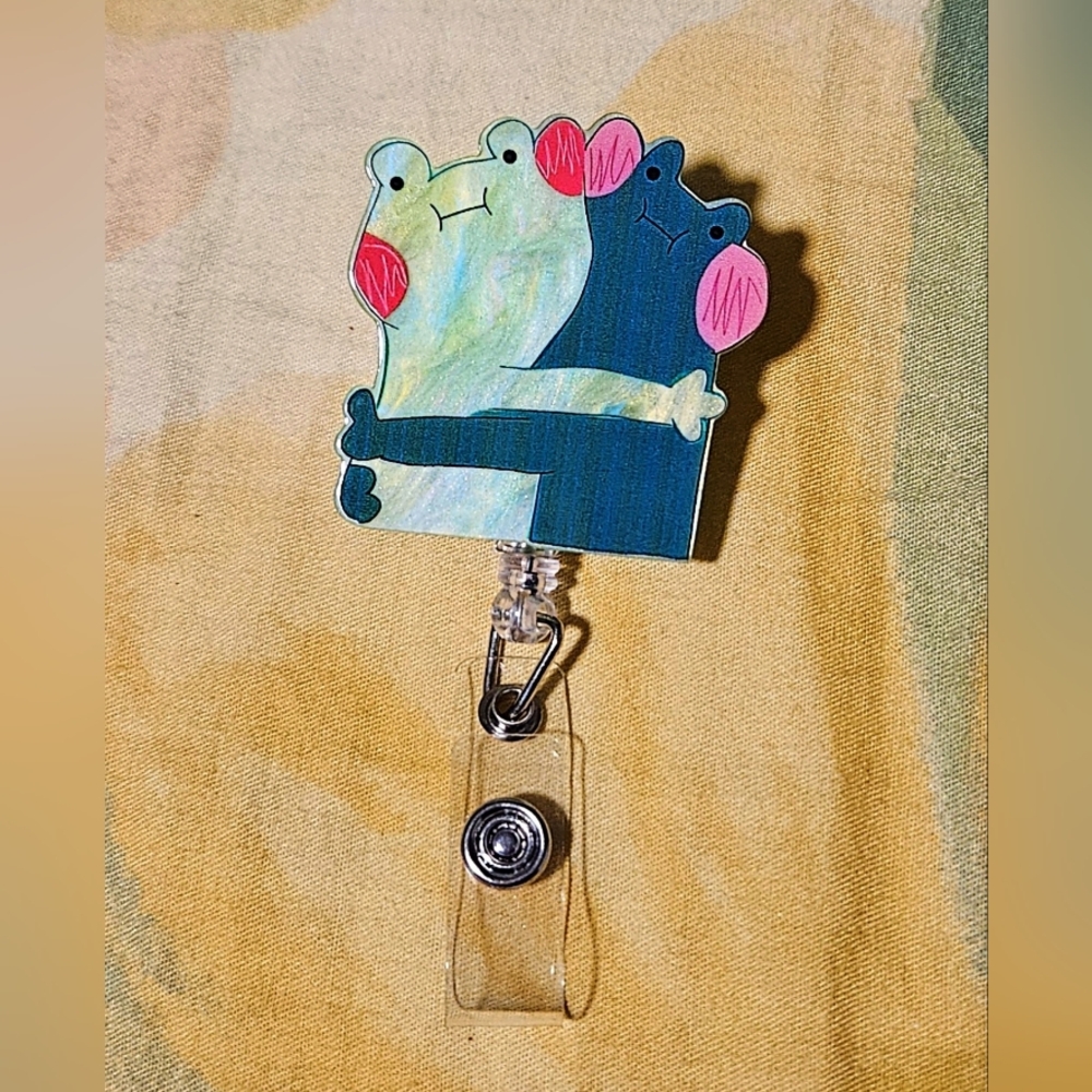 Cute Frog Badge Reel Holder